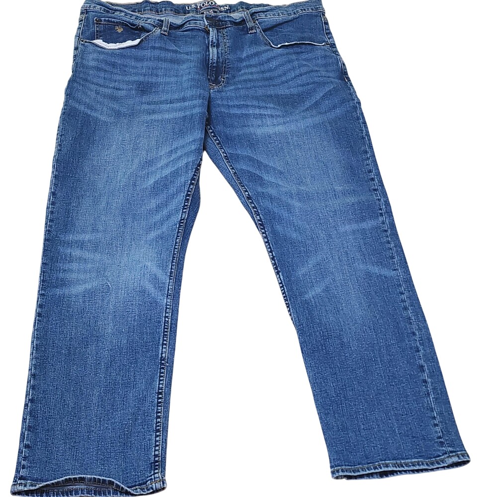 U.S. Polo Assn. Jeans Mens 40x30 Blue Medium Wash Straight Stretch Denim Casual
